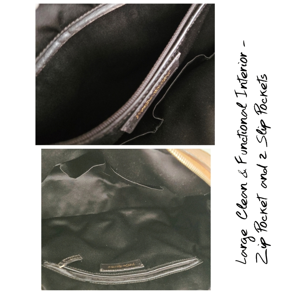 Authentic YSL SAINT LAURENT Muse Brown‎ Y Leather Weekender Boston Travel Tote - Picture 14 of 16